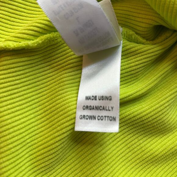 AGolde Bea Asymmetric Cutaway Thong Bodysuit Lime Green Thumb Hole Size Large - Picture 14 of 16